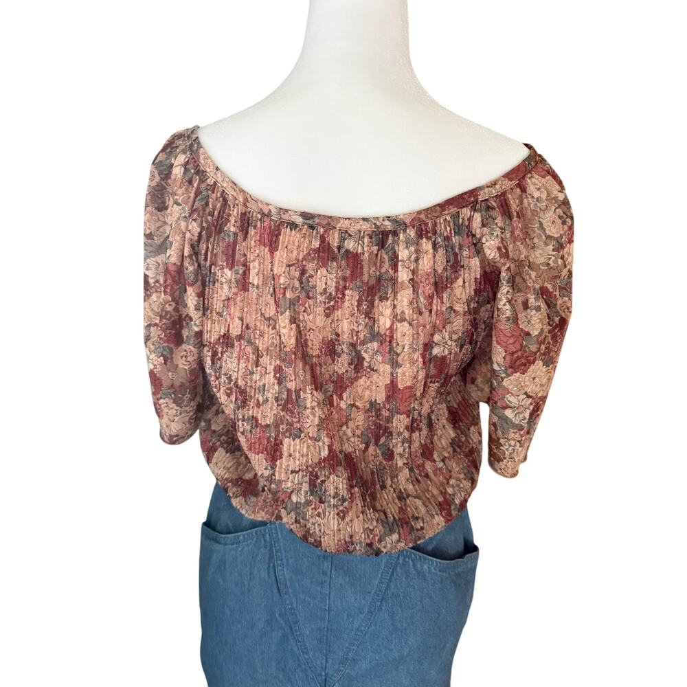 Sue Brett Vintage Floral Crop Top - Adjustable Fit - Picture 2 of 7